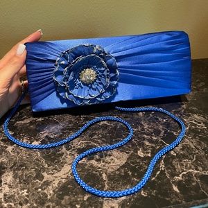 Royal Blue Floral Clutch